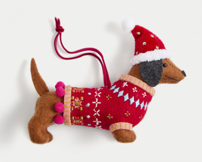 Felt sausage dog decoration by M&S.