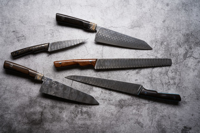 A slection of knives by Fingal Ferguson. Photo by Lorenzo Tonti.