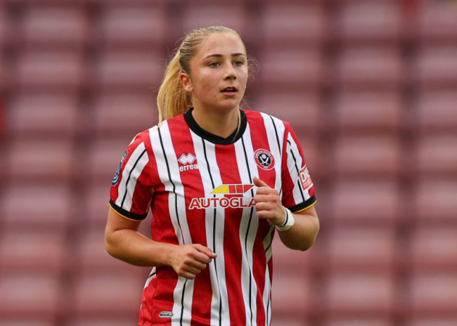 sheffield-uk-14th-sep-2024-ellen-molloy-of-sheffield-united-during-the-the-fa-womens-championship-match-at-bramall-lane-sheffield-picture-credit-should-read-simon-bellissportimage-credit-spo