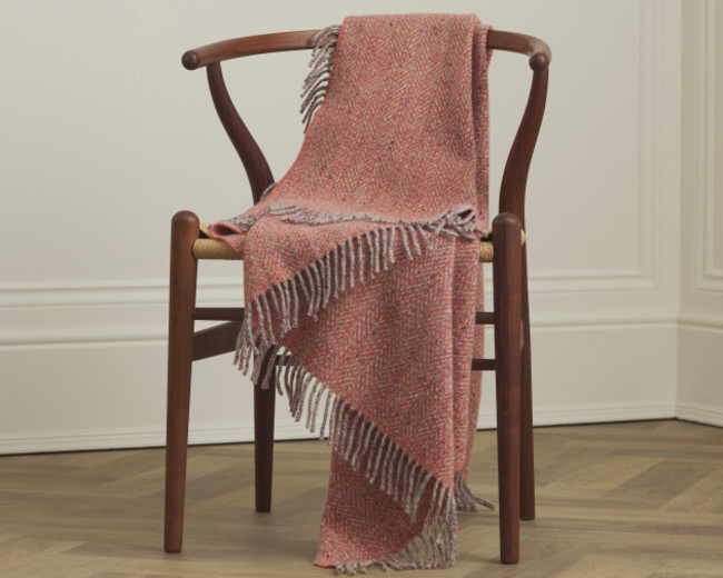 Painterly Hreringbone Throw in Pink & Grey €150.jpg_1 magee