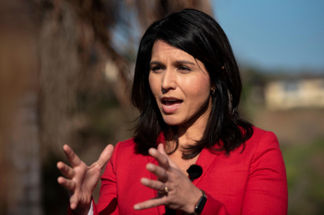 tulsi-gabbard-a-democrat-from-hawaii-and-2020-presidential-candidate-seen-speaking-during-the-campaign-in-malibu