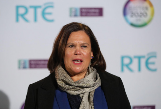 sinn-fein-leader-mary-lou-mcdonald-arrives-ahead-of-the-seven-way-rte-leaders-debate-at-the-national-university-of-ireland-galway-nuig-campus-in-galway-ireland