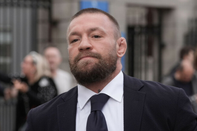 mixed-martial-arts-fighter-conor-mcgregor-outside-the-high-court-in-dublin-where-he-is-due-to-appear-for-a-personal-injury-case-against-him-picture-date-wednesday-november-6-2024