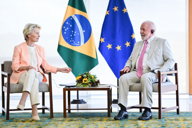 brasilia-brazil-12th-june-2023-photo-president-lula-and-president-of-the-european-commission-ursula-von-der-leyen-this-monday-12-president-lula-receives-at-the-planalto-palace-the-president