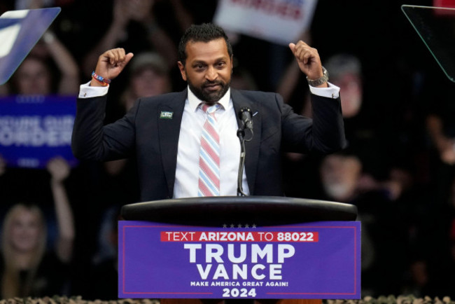 kash-patel-speaks-before-republican-presidential-nominee-former-president-donald-trump-at-a-campaign-rally-at-the-findlay-toyota-arena-sunday-oct-13-2024-in-prescott-valley-ariz-ap-photoross-d