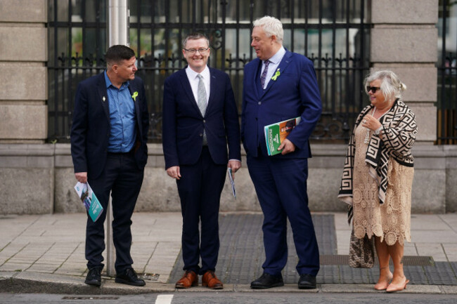 sinn-fein-spokesperson-on-health-david-cullinane-second-left-with-spokesperson-on-mental-health-mark-ward-left-spokesperson-on-addiction-recovery-and-wellbeing-thomas-gould-second-right-and