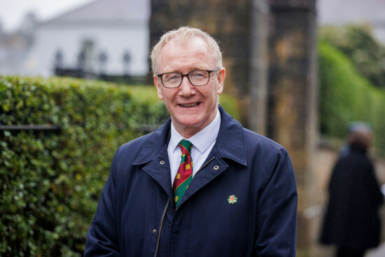 irish-fine-gael-politician-frank-feighan-td-outside-st-macartins-cathedral-in-enniskillen-after-the-royal-british-legions-service-of-remembrance-at-the-cathedral-picture-date-sunday-november-12