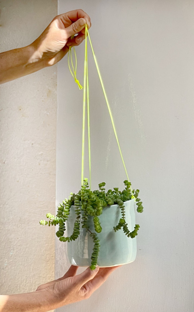Inconsistent Machine Hanging Plant Pot, Neon Yellow, &euro;52