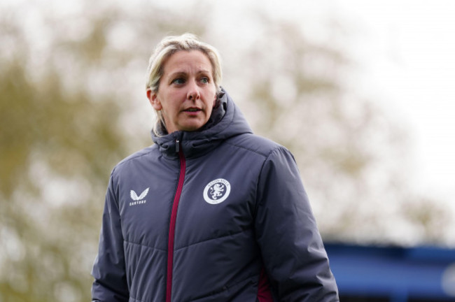 aston-villa-manager-carla-ward-ahead-of-the-barclays-womens-super-league-match-at-kingsmeadow-london-picture-date-wednesday-april-17-2024