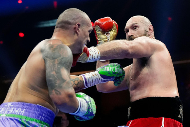 tyson-fury-right-and-oleksandr-usyk-during-the-wba-wbc-wbo-ibo-world-heavyweight-championship-contest-at-the-kingdom-arena-in-riyadh-saudi-arabia-picture-date-saturday-december-21-2024