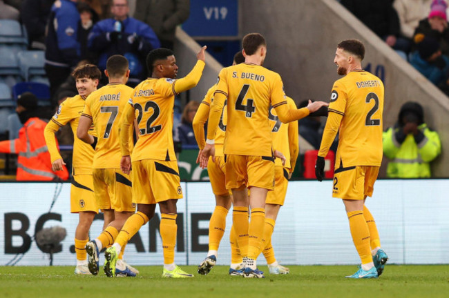 wolverhampton-uk-22nd-dec-2024-matheus-cunha-of-wolves-celebrates-scoring-the-goal-for-their-side-with-their-teammates-to-make-it-3-0-during-the-leicester-city-fc-v-wolverhampton-wanderers-fc-engl