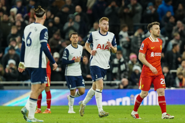 london-uk-22nd-dec-2024-dejan-kulusevski-of-tottenham-hotspur-celebrating-his-goal-to-make-it-2-5-during-the-tottenham-hotspur-fc-v-liverpool-fc-english-premier-league-match-at-the-tottenham-hotsp