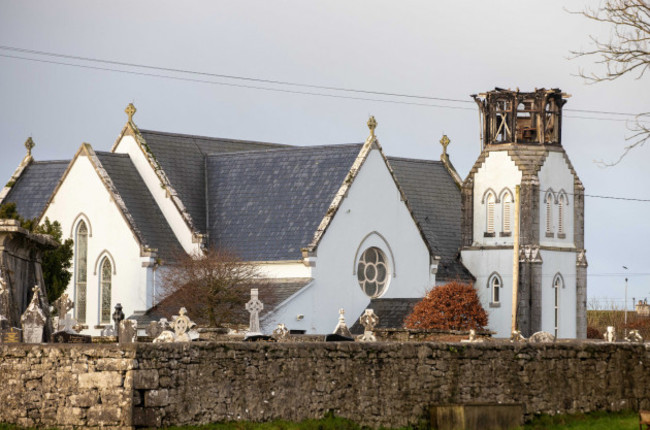 Ruan Church Spire following fire