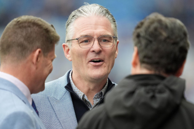 gaa-president-jarlath-burns-arrives-ahead-of-the-investec-champions-cup-semi-final-match-at-croke-park-dublin-picture-date-saturday-may-4-2024