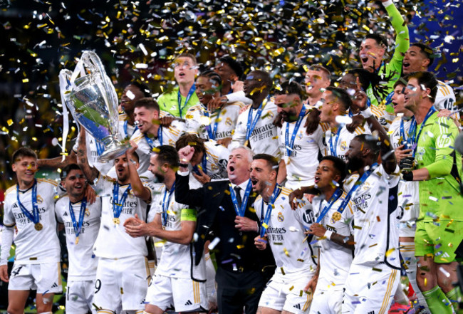 file-photo-dated-01-06-2024-of-real-madrid-players-and-manager-carlo-ancelotti-celebrating-winning-the-uefa-champions-league-final-dani-carvajal-and-vinicius-junior-scored-the-goals-to-give-real-madr