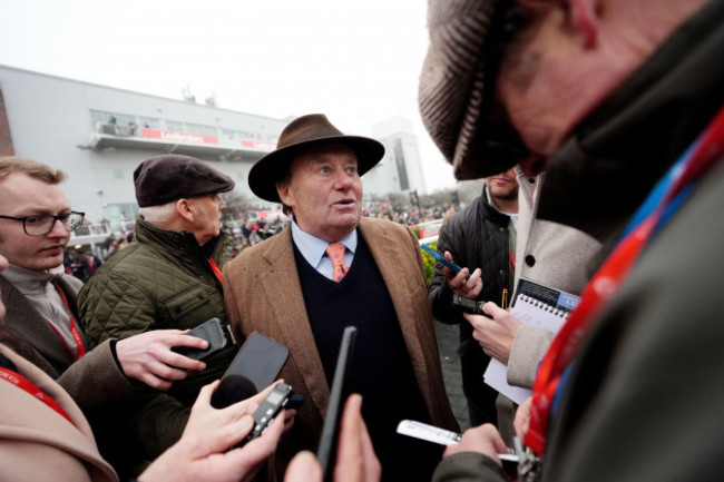 trainer-nicky-henderson-on-desert-orchid-chase-day-at-kempton-park-racecourse-sunbury-on-thames-surrey-picture-date-friday-december-27-2024