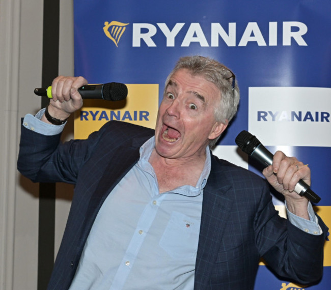 milan-italy-23rd-jan-2024-milan-italy-ryanair-presents-10-new-routes-departing-from-milan-for-the-summer-with-michael-oleary-ceo-raynair-and-mauro-bolla-country-manager-italy-in-the-photo-micha