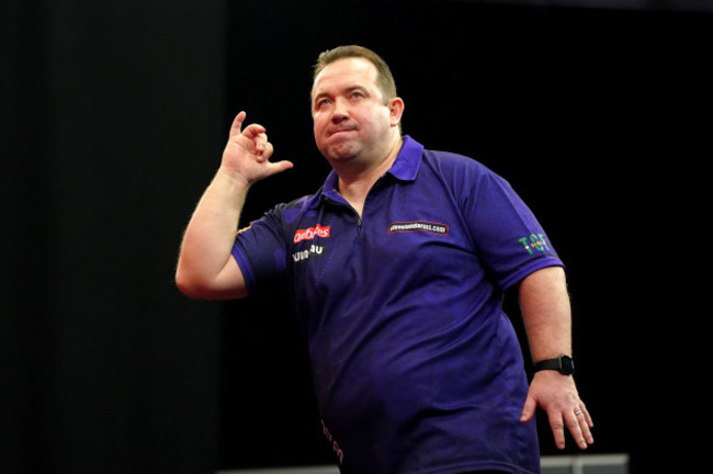 brendan-dolan-during-day-two-of-the-ladbrokes-uk-open-2021-tournament-at-the-marshall-arena-milton-keynes-picture-date-saturday-march-6-2021