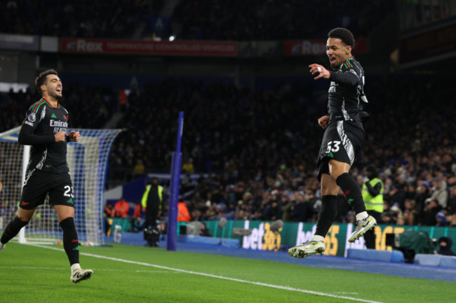 brighton-and-hove-uk-4th-jan-2025-ethan-nwaneri-r-of-arsenal-celebrates-after-scoring-the-opening-goal-during-the-premier-league-match-at-the-amex-stadium-brighton-and-hove-picture-credit-shou