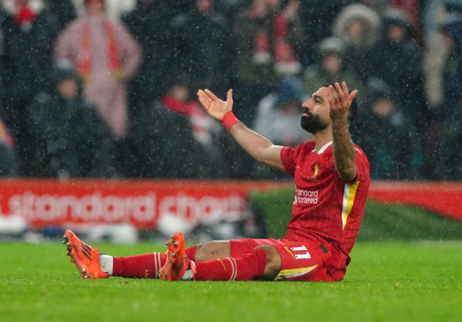 liverpools-mohamed-salah-celebrates-scoring-their-sides-second-goal-of-the-game-during-the-premier-league-match-at-anfield-liverpool-picture-date-sunday-january-5-2025