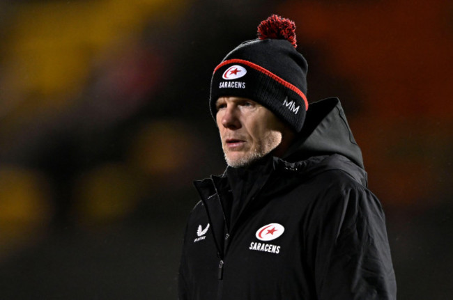 barnet-united-kingdom-07th-dec-2024-investec-champions-cup-saracens-v-vodacom-bulls-stonex-stadium-barnet-mark-mccall-saracens-director-of-rugby-in-the-warm-up-during-the-saracens-v-vodacom