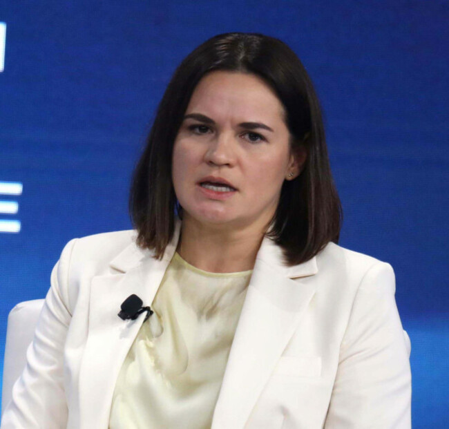 new-york-new-york-usa-24th-sep-2024-belarusian-opposition-leader-sviatlana-tsikhanouskaya-seen-during-the-2024-clinton-global-initiative-cgi-day-2-meeting-held-at-new-york-hilton-hotel-credit