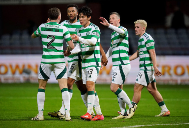 celtics-yang-hyun-jun-celebrates-scoring-their-sides-second-goal-of-the-game-during-the-william-hill-premiership-match-at-the-scot-foam-stadium-dundee-picture-date-tuesday-january-14-2025