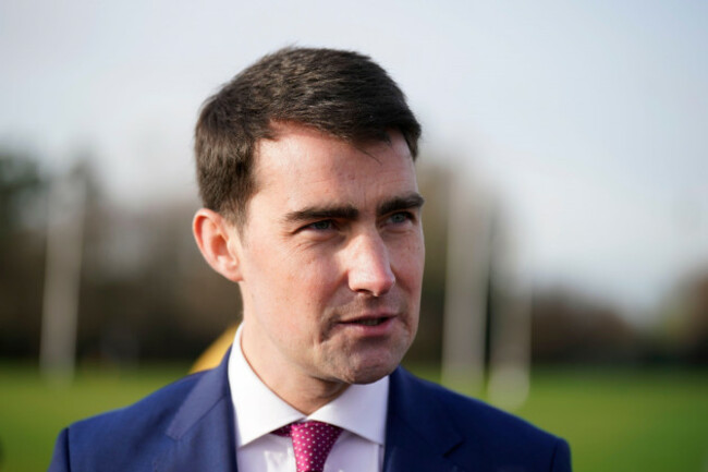 jack-chambers-minister-of-state-at-the-department-of-transport-speaking-to-the-media-during-a-visit-to-clontarf-dublin-to-announce-new-active-travel-funding-for-local-authorities-picture-date-we