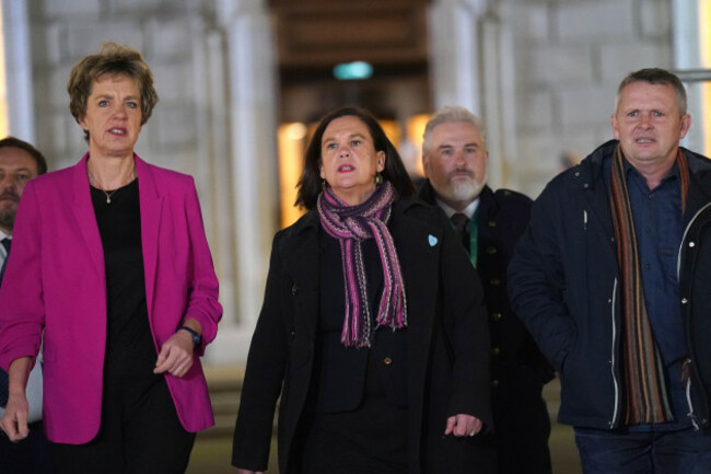 opposition-tds-including-labour-leader-ivana-bacik-left-and-sinn-fein-president-mary-lou-mcdonald-centre-leave-leinster-house-dublin-a-row-in-the-irish-parliament-has-been-labelled-a-subversio