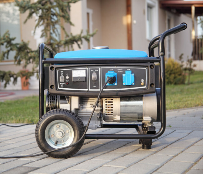 gasoline-powered-portable-generator-at-home