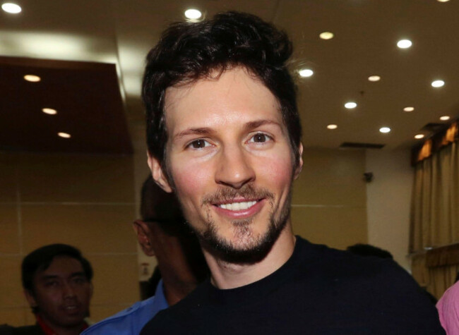 file-in-this-aug-1-2017-file-photo-telegram-co-founder-pavel-durov-center-smiles-following-his-meeting-with-indonesian-communication-and-information-minister-rudiantara-in-jakarta-indonesia-r
