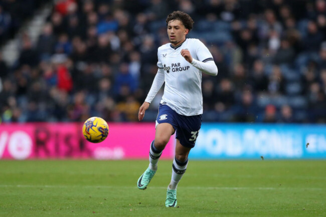 preston-north-ends-kian-best-in-action-during-the-sky-bet-championship-match-at-deepdale-preston-picture-date-saturday-november-25-2023