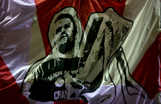shels-fans-with-a-banner-for-their-head-coach-damien-duff