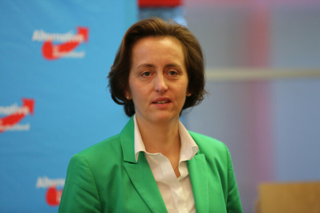 berlin-germany-13th-mar-2016-beatrix-von-storch-deputy-chairman-of-the-party-afd-and-member-of-the-european-parliament-during-the-election-night-of-afd-party-at-ao-hostel-in-berlins-lichtenber