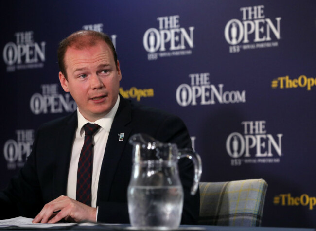 gordon-lyons-mla-ni-minister-for-the-economy-during-the-announcement-that-the-153rd-open-championship-will-take-place-at-royal-portrush-golf-club-as-the-open-championship-is-returning-to-the-course