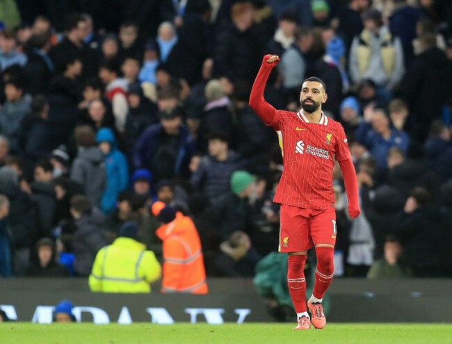etihad-stadium-manchester-uk-23rd-feb-2025-premier-league-football-manchester-city-versus-liverpool-mohammed-salah-of-liverpool-celebrates-after-scoring-for-0-1-after-14-minutes-credit-action