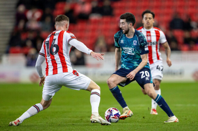 25th-february-2025-bet365-stadium-stoke-staffordshire-england-efl-championship-football-stoke-city-versus-middlesbrough-finn-azaz-of-middlesbrough-under-pressure-from-ben-wilmot-of-stoke-city