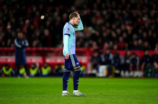 arsenals-martin-odegaard-during-the-premier-league-match-at-the-city-ground-nottingham-picture-date-wednesday-february-26-2025