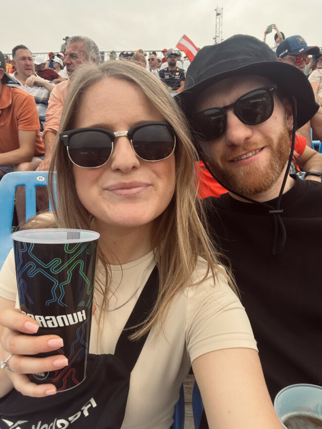 5. Grace Davitt and her fiancé Paul Gardiner in Budapest for the F1 Grand Prix 2024