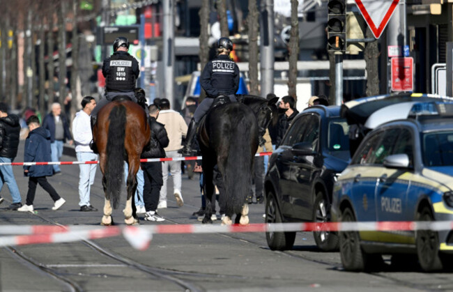 mounted-police-officers-work-in-the-city-center-of-mannheim-germany-monday-march-3-2025-following-an-incident-in-which-one-person-was-killed-and-others-injured-when-a-car-rammed-into-a-crowd-germ