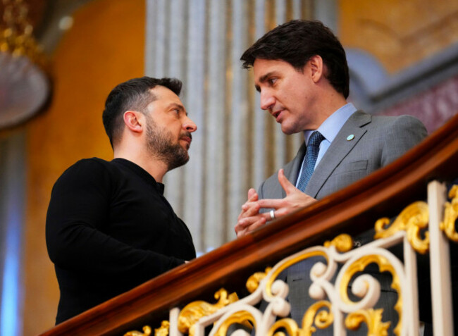 canadian-prime-minister-justin-trudeau-talks-with-ukraines-president-volodymyr-zelenskyy-as-they-take-part-in-the-securing-our-future-summit-on-ukraine-and-european-security-at-lancaster-house-in-lon