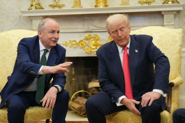 taoiseach-micheal-martin-during-a-bilateral-meeting-with-us-president-donald-trump-ahead-of-the-white-house-st-patricks-day-reception-in-washington-dc-as-part-of-his-week-long-visit-to-the-us-pictu