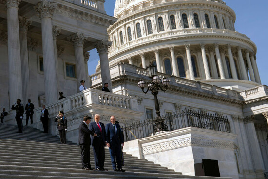 president-donald-trump-center-shake-hands-with-speaker-of-the-house-mike-johnson-r-la-left-as-irelands-prime-minister-micheal-martin-looks-on-after-a-luncheon-at-the-u-s-capitol-on-wednesday