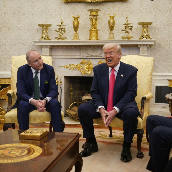 taoiseach-micheal-martin-during-a-bilateral-meeting-with-us-president-donald-trump-ahead-of-the-white-house-st-patricks-day-reception-in-washington-dc-as-part-of-his-week-long-visit-to-the-us-pictu