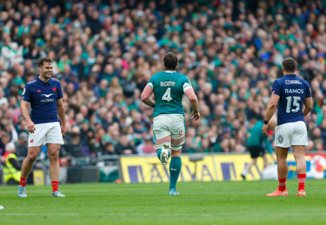 dublin-ireland-8th-march-2025-aviva-stadium-dublin-ireland-six-nations-international-rugby-ireland-versus-france-joe-mccarthy-of-ireland-is-sent-to-the-sin-bin-credit-action-plus-sports-image