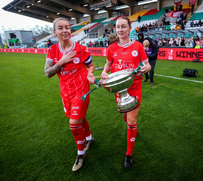 pearl-slattery-and-rachel-graham-celebrate-winning-the-fai-cup
