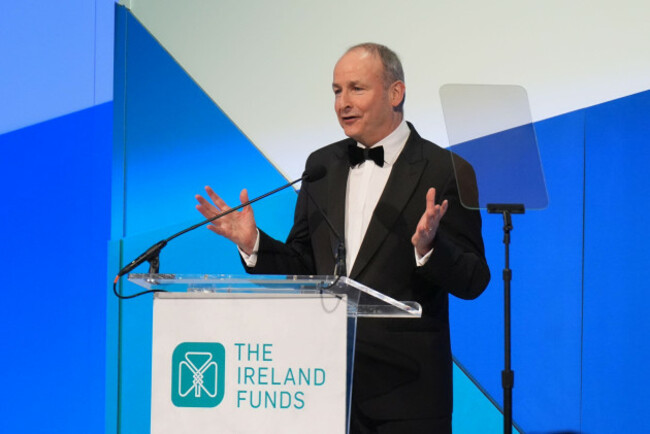 taoiseach-micheal-martin-speaking-at-the-ireland-funds-33th-national-gala-dinner-at-the-national-building-museum-in-washington-dc-as-part-of-his-week-long-visit-to-the-us-picture-date-friday-march