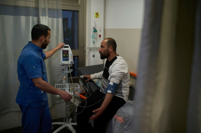 hamdan-ballal-oscar-winning-palestinian-co-director-of-no-other-land-is-checked-at-a-hospital-in-hebron-a-day-after-being-detained-by-the-israeli-army-following-an-attack-by-jewish-settlers-in-th