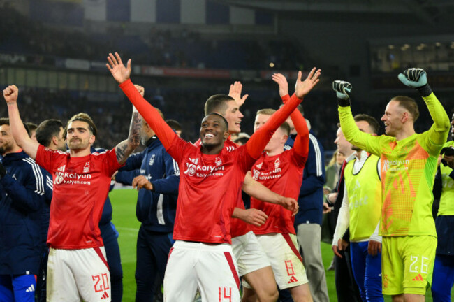 the-reds-celebrate-victory-during-the-emirates-fa-cup-quarter-final-match-between-brighton-and-hove-albion-and-nottingham-forest-at-the-american-express-community-stadium-brighton-and-hove-on-saturda