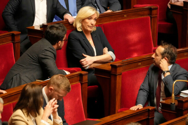 french-far-right-leader-marine-le-pen-center-reacts-at-the-national-assembly-during-a-session-tuesday-april-1-2025-in-paris-ap-photomichel-euler